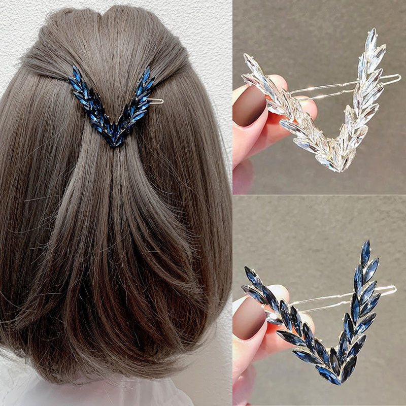 Luxus Glänzende Kristall Haar Clip Für Frauen Koreanische V Form Schnalle Haarnadeln Mädchen Haar Zubehör Headwear Mode Ornamente Geschenk