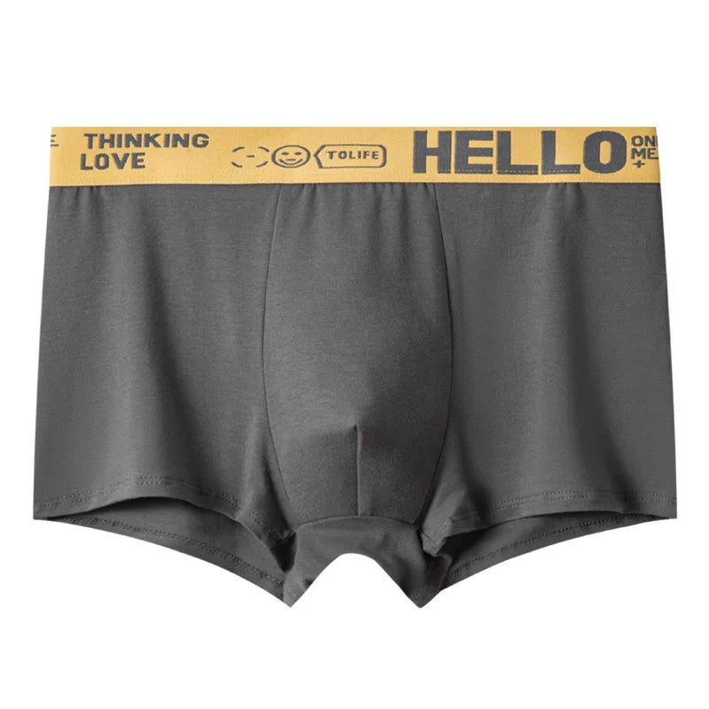 1/3Pc Männer Höschen Atmungsaktive Antibakterielle Boxer Shorts Vier-ecke Shorts Jugendliche Gestrickte Reine Farbe U Konvexen männlichen Unterhose