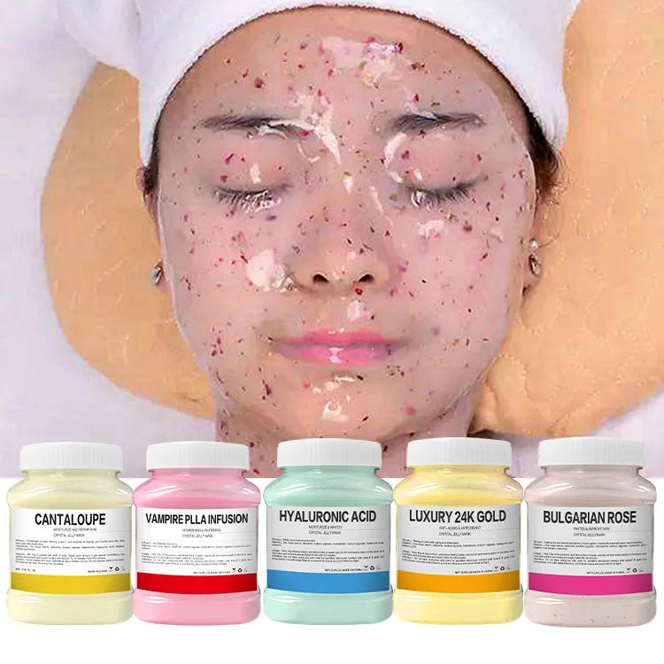 350g Feuchtigkeitsspendende 24K Gold Weiche Maske Pulver Rosenblütenblatt Kristall Gelee Maske Pulver Hautpflege Dropshipping