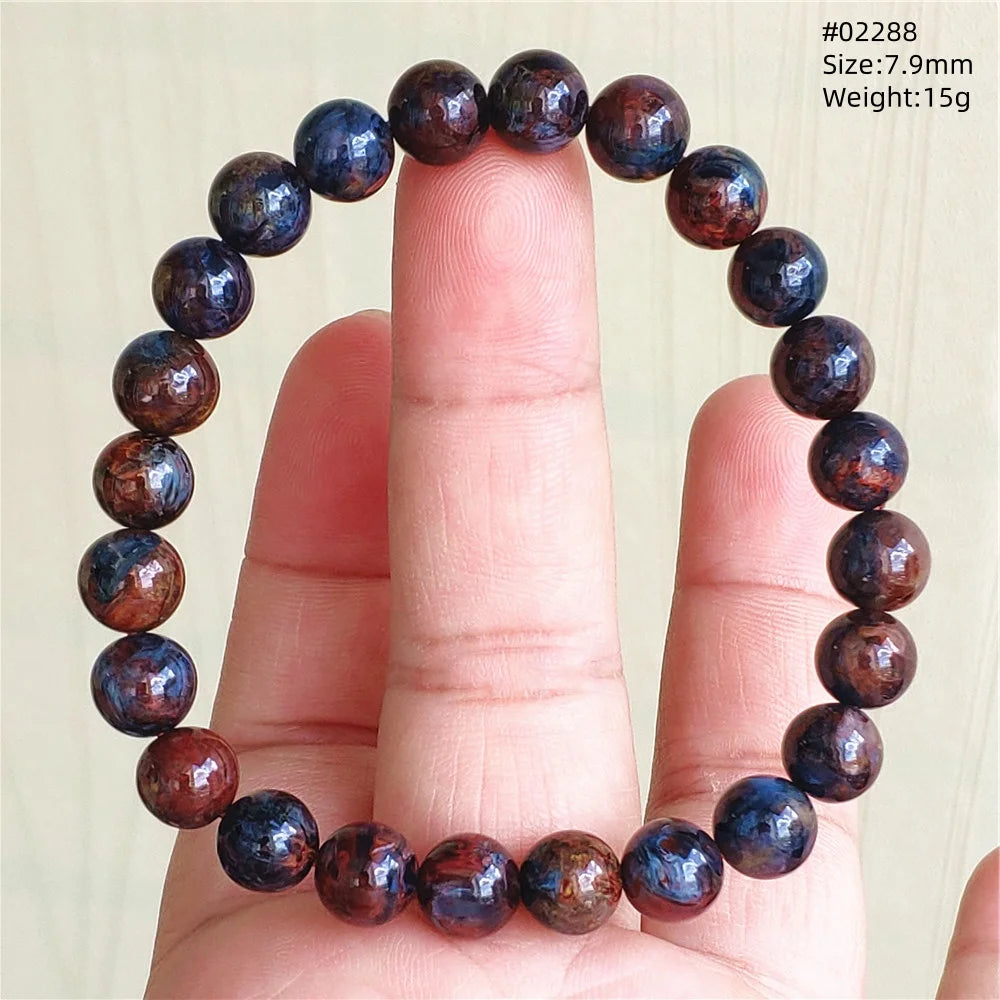 Natürliche blaue Pietersite Runde Perlen Armband Schmuck 12,5 mm Feuer Pietersite Namibia Feuer Pietersite Seltene Steinperlen AAAAAA