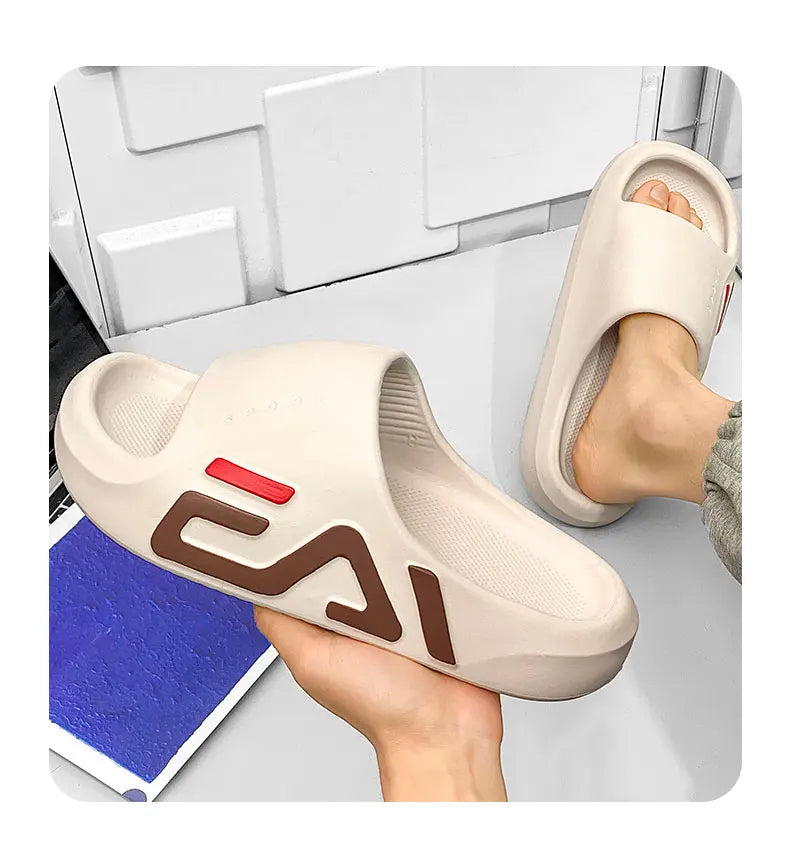 Extra dicke Sohle für Herren, weiches Luftkissen, lässige Hausschuhe, EVA-Sandalen, modische Flip-Flops, Outdoor, Sommer, Strandschuhe am Meer