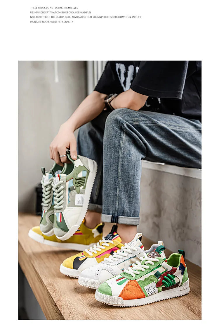 Herren Weiße Sneaker Herbst Bequeme Rutschfeste Laufschuhe Luxuriöse Weiche Sohle Modische Schnürschuhe Outdoor Freizeitschuhe 2026