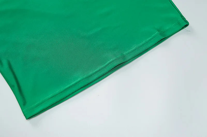 Schulter Gepolsterte Lange Hülse Bodycon Grün Party Club Maxi Lange Kleid 2024 Frühling Herbst Frauen Mode Elegante Kleidung