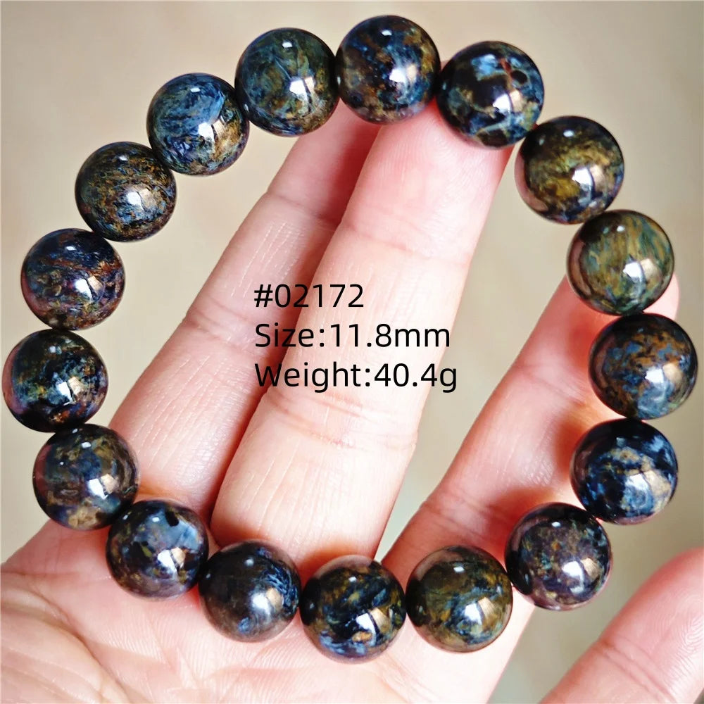 Natürliche blaue Pietersite Runde Perlen Armband Schmuck 12,5 mm Feuer Pietersite Namibia Feuer Pietersite Seltene Steinperlen AAAAAA