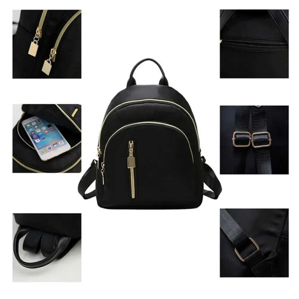 Frauen Multi-Funktion Mode Mädchen Oxford Daypack Reise Nette Mini Rucksack Männer Schulter Tasche Schwarz Geldbörse Heißer