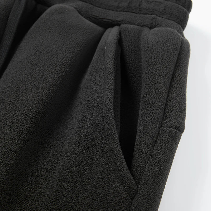YJKVUR Unisex 2025, Winter, neue Oversize-Hose, für Herren und Damen, warme Fleece-Futter, Kordelzug-Hose, lässig, bequem, Fitnessstudio, Jogginghose
