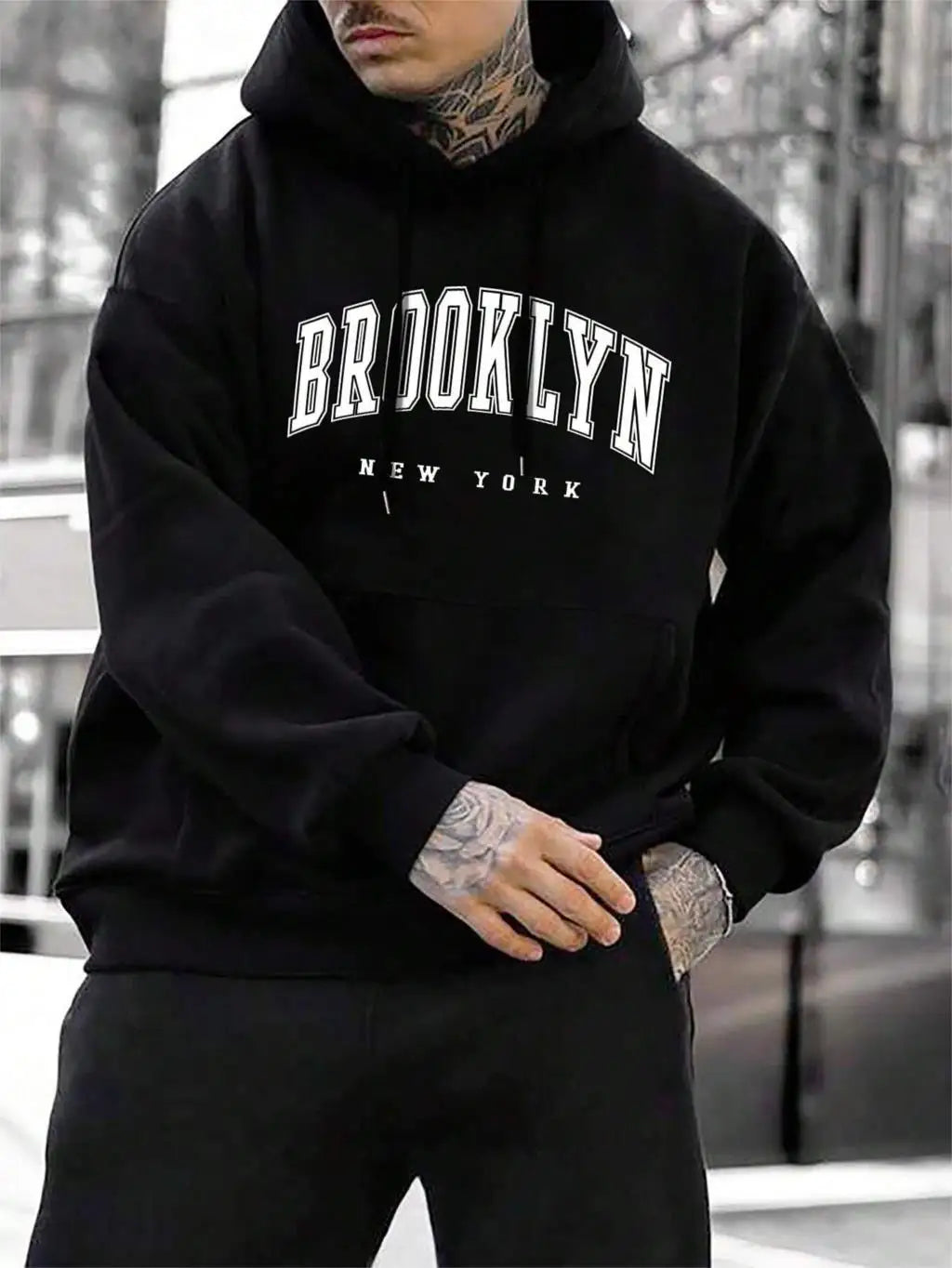 Brooklyn New York Druck Männer Hoody Oansatz Alle Spiel Lose Bequeme Sweatshirt Mode Fleece Grundlegende Hoodie Herbst Kleidung