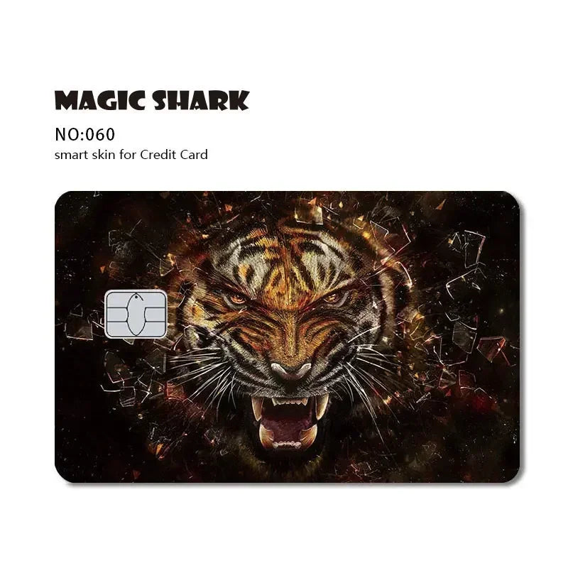 Magic Shark Bat Skull Graffiti Tiger PVC Soft Sticker Film Skin Cover für Debit Credit Card Waterproof
