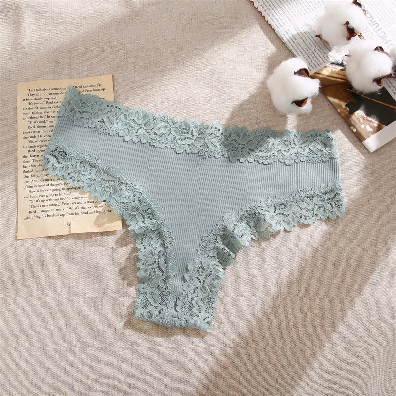 5 Teile/satz Frauen Baumwolle Höschen Floral Spitze Intime Unterwäsche Trendy Patchwork Spitze Slip Weibliche Weiche Unterhose Dessous S-XL