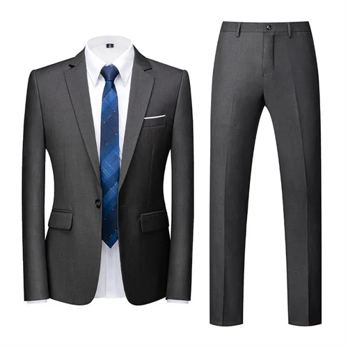 22 Farben einreihige formelle Hochzeit Anzüge Herren bekleidung Mode einfache Männer Business Social Prom Party Kleid 2 Stück Set