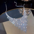 Kristall Quaste Halskette Für Frauen Glänzende Geometrische Strass Kette Choker Halskette Für Kleid Nachtclub Jazz Dance Schmuck