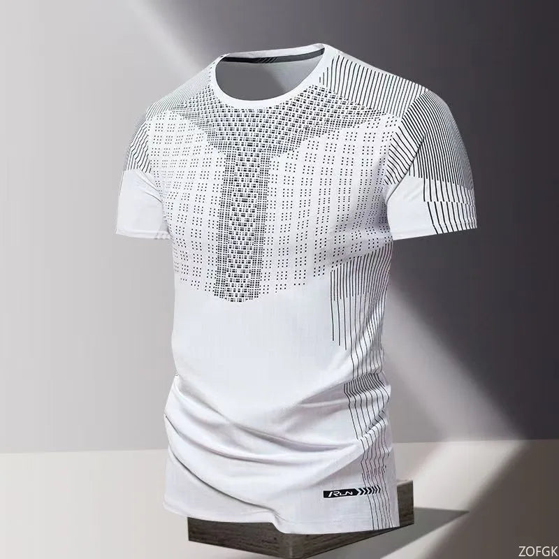 Sommer schnell trocknende Kleidung 3D-gedrucktes Herren-T-Shirt, übergroßes, lockeres Rundhals-Kurzarmshirt