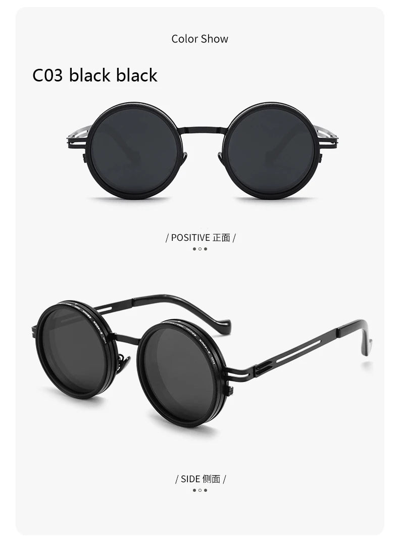 Neue Einstellbare 1-9 Sonnenbrille Punk Polarisierte Sonnenbrille Männer Frauen Runde ND Filter Linsen Retro Angeln Brillen Shades