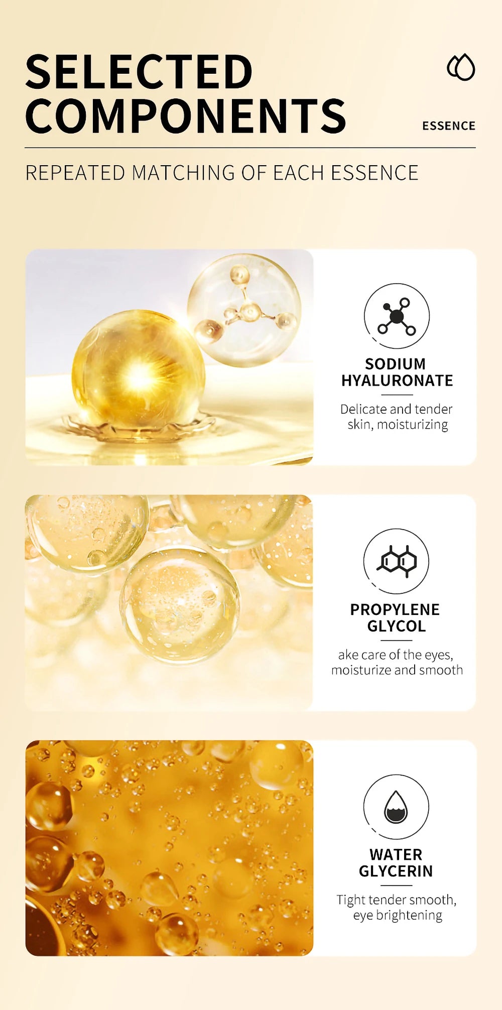 Hautpflege Schneckencreme Kollagencreme Anti Aging Haut aufhellen Gesichtscreme Verblassen dunkle Augenringe Entfernen Tränensäcke Augenserum