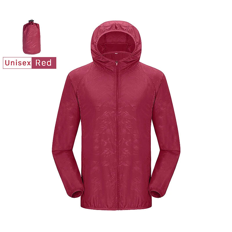 JNLN Unisex Wanderjacke Herren Damen Wasserdicht Schnelltrocknend Camping Windjacke Outdoor Trekking Angeln Regenmantel Anti UV Kleidung
