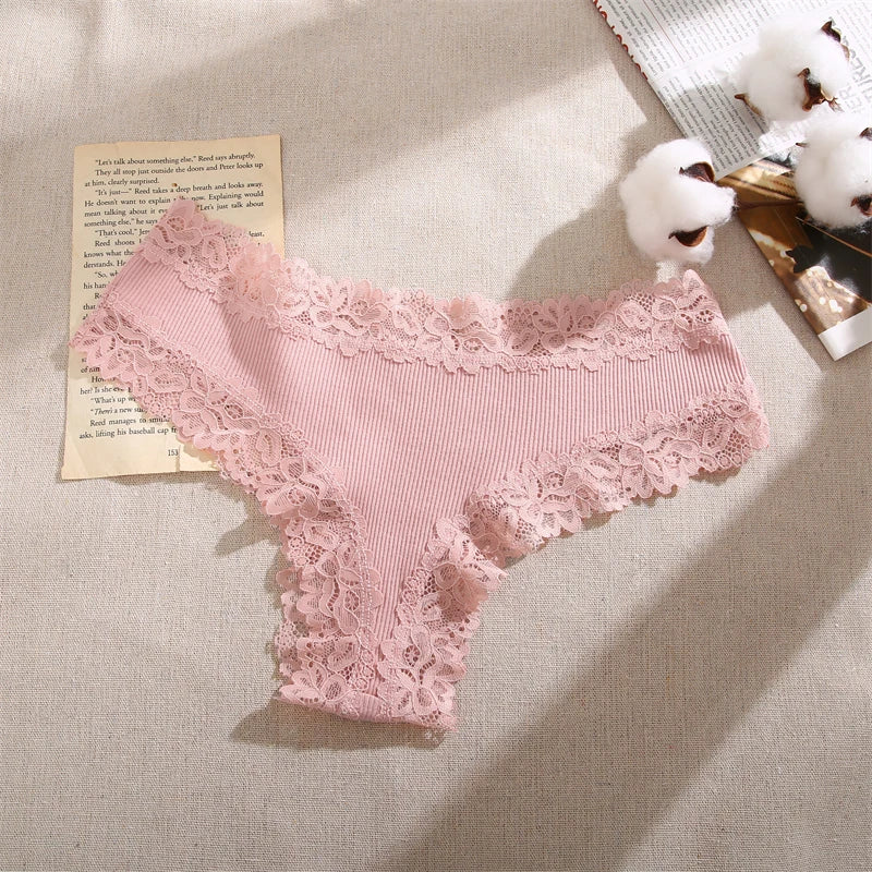 5 Teile/satz Frauen Baumwolle Höschen Floral Spitze Intime Unterwäsche Trendy Patchwork Spitze Slip Weibliche Weiche Unterhose Dessous S-XL
