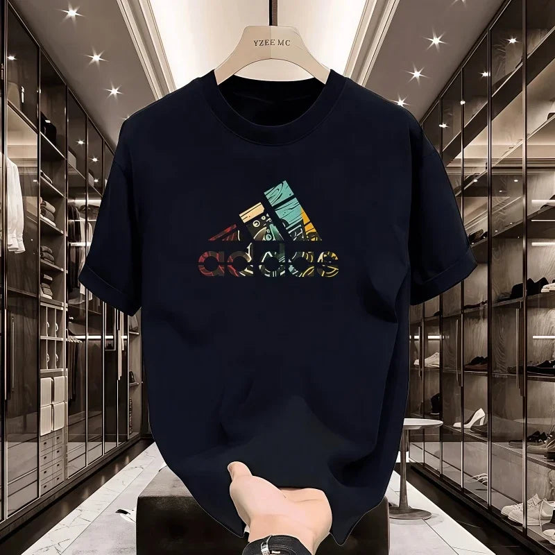 2026 Sommer Herren T-Shirt Kurzarm Reine Baumwolle T-Shirt Sommer Slim Fit Vollbaumwolle Halbarm Rundhals Atmungsaktiv Trend
