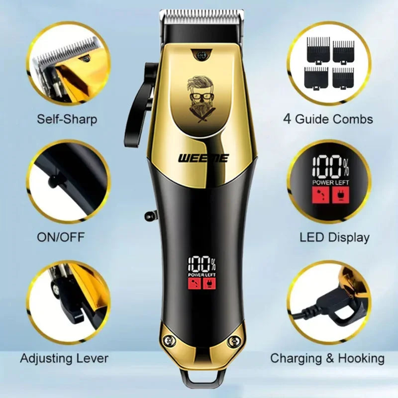T9 Vintage Haarschneider für Männer, tragbares USB-Schnellladegerät mit Nasenhaarschneider-Set, professioneller Präzisions-Elektrorasierer