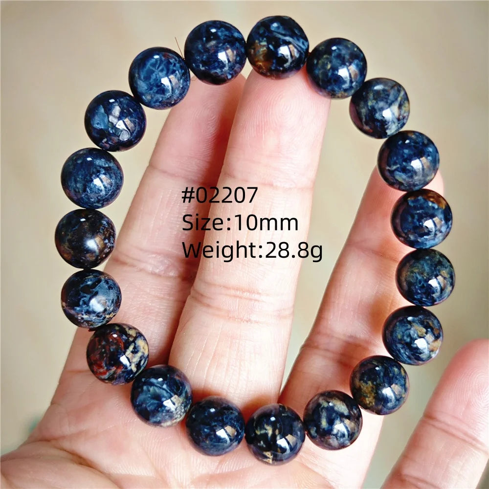 Natürliche blaue Pietersite Runde Perlen Armband Schmuck 12,5 mm Feuer Pietersite Namibia Feuer Pietersite Seltene Steinperlen AAAAAA