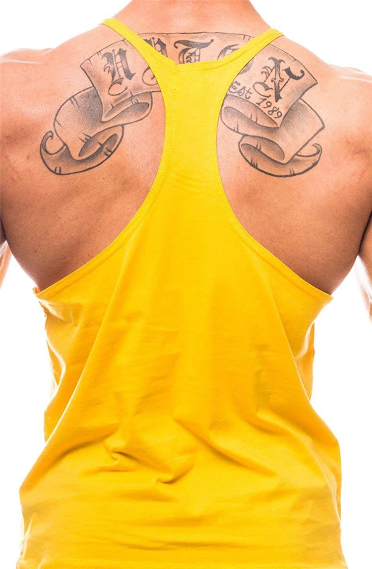 Gym Bodybuilding Tank Tops Mode Y-back Hosenträger Westen Baumwolle Atmungsaktive Ärmellose Unterhemden Herren Fitness Muscle Sport Hemd