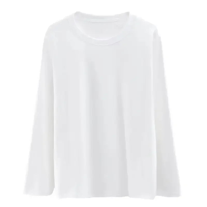 Winter Fleece-Lined Long Sleeve T-Shirt Solid Color Men Women's Same Style Fashion Round Neck Quick Sell Customer Product