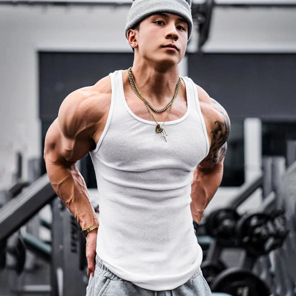 Männer Tank Top T-shirt Singlet Gym Workout Fitness Ärmelloses Shirt Muskel Bodybuilding Atmungsaktive Untertaille
