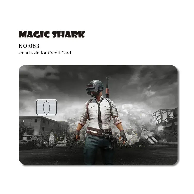Magic Shark Bat Skull Graffiti Tiger PVC Soft Sticker Film Skin Cover für Debit Credit Card Waterproof
