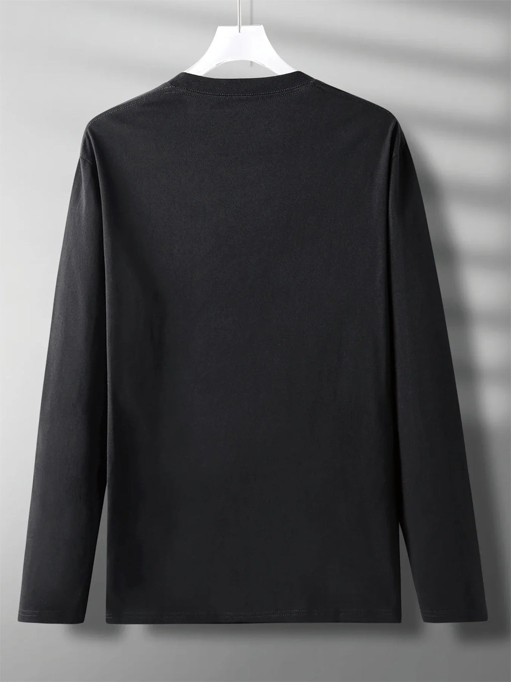 Men's 100% pure cotton comfortable sports casual loose plus size New York USA printed round neck long sleeved T-shirt top