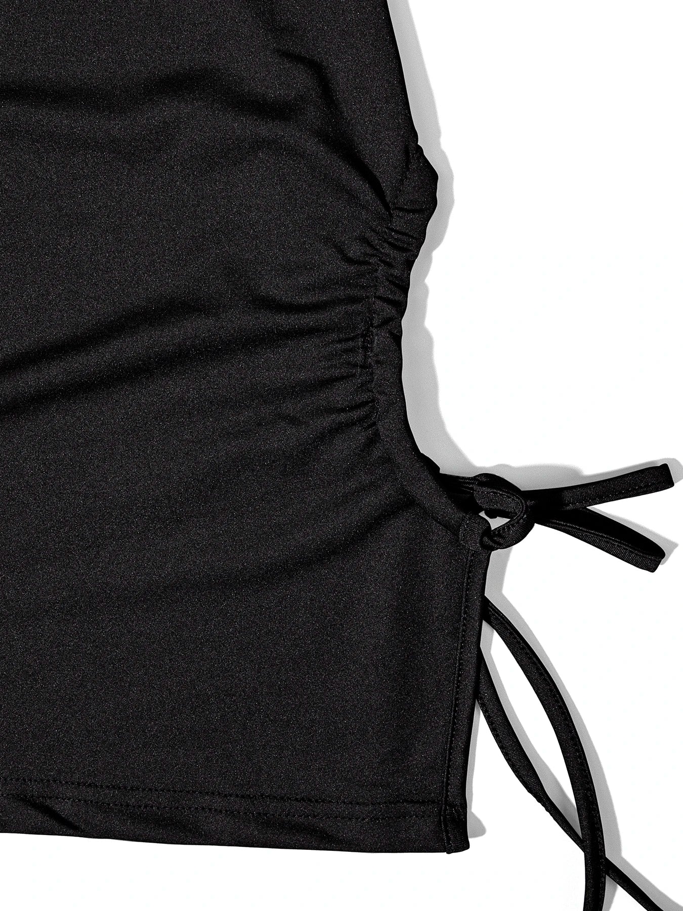 Damen Frühling Sommer Einfarbig Vorne Krawatte Seitenschlitz Saum Slim Fit Sexy Langarm Kleid