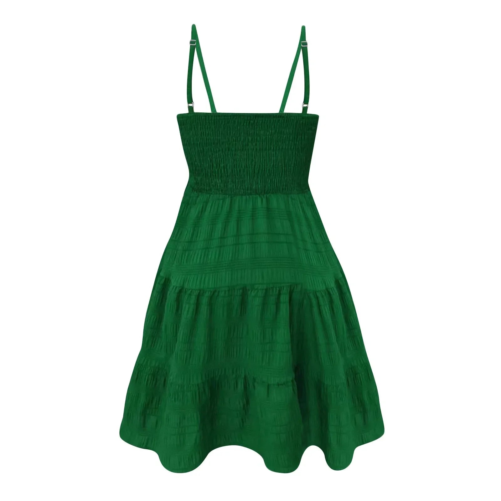 Bohemian Strand Sommerkleid Frauen Sexy Ärmellose Backless Große Schaukel Mini Kleid Solide Spaghetti Strap Rüschen Kleid Sommer Vestidos