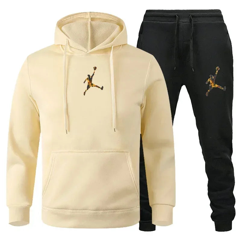 2025 Autumn/Winter Men's jogging Fitness sportswear Set: Fashionable long-sleeved sweatshirt