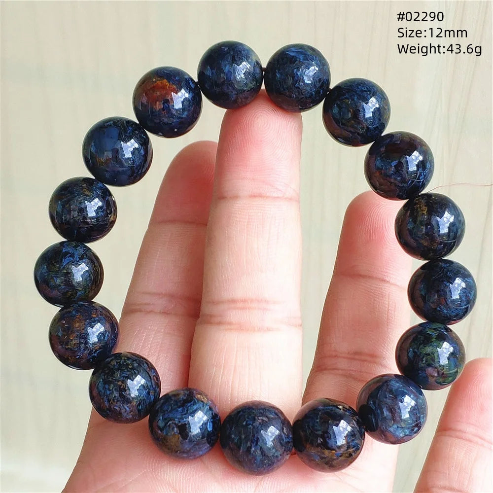 Natürliche blaue Pietersite Runde Perlen Armband Schmuck 12,5 mm Feuer Pietersite Namibia Feuer Pietersite Seltene Steinperlen AAAAAA