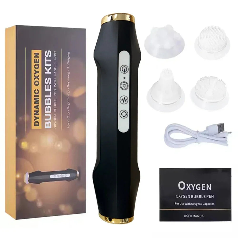 Neueste Handheld Wiederaufladbare CO2 Sauerstoff Blase Gerät Peeling Sauerstoff Gesichts Maschine Falten Entfernung Tragbare Schönheit Gerät