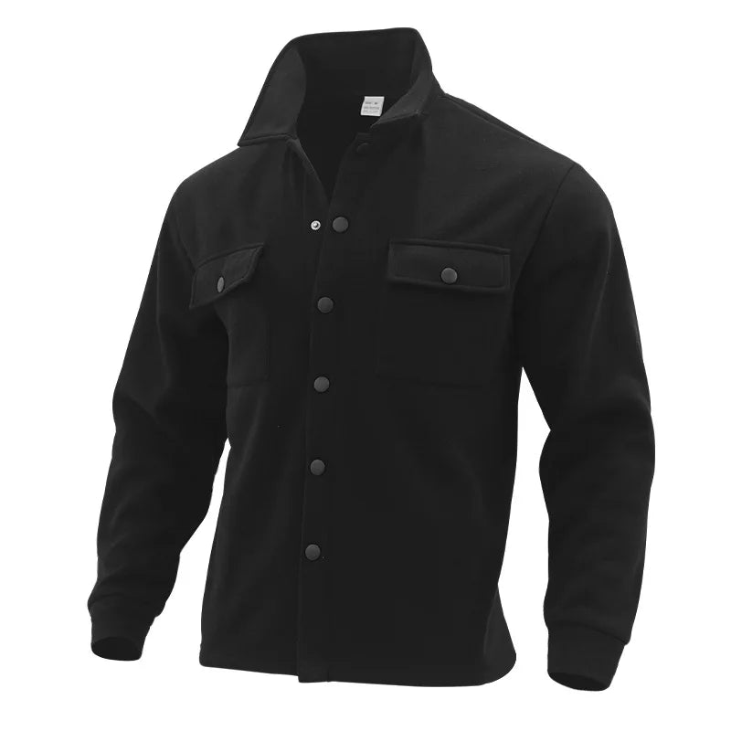 Winter europäische und amerikanische grenzüberschreitende lässige Herrenbekleidung Fleece-Revers europäische und amerikanische einreihige schmale Jacke