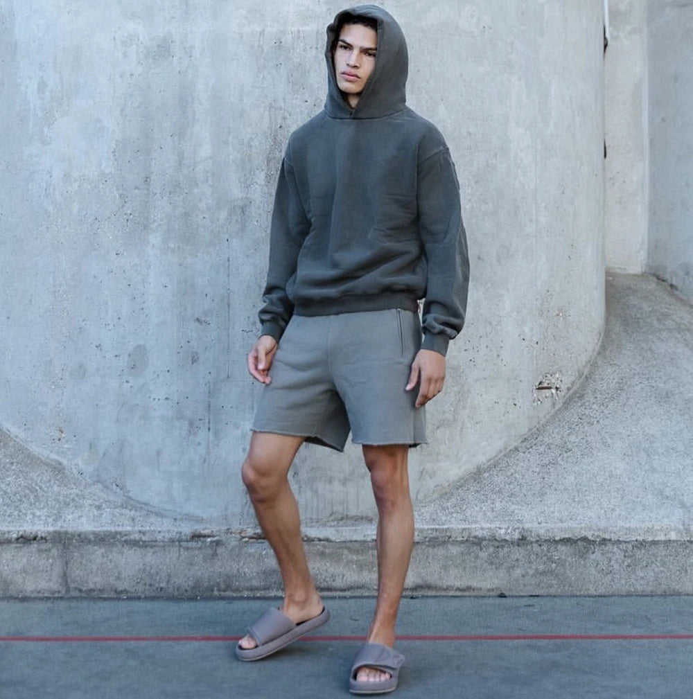 Herren dicke Baumwolle sportliche Laufs horts heben Bodybuilding Jogging hose Fitness kurze Jogger Gym schwarz Kanye Grey West Shorts
