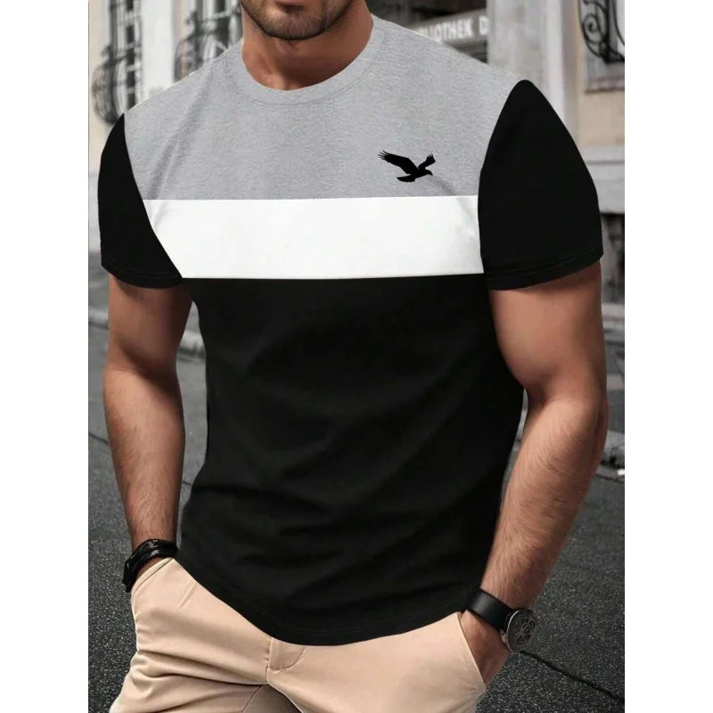 3D Gedruckt Geometrische Spleißen T Shirt Für Männer Bunte Streifen Muster T-Shirts Sommer Casual Oansatz Tees Lose Kurzen Ärmeln