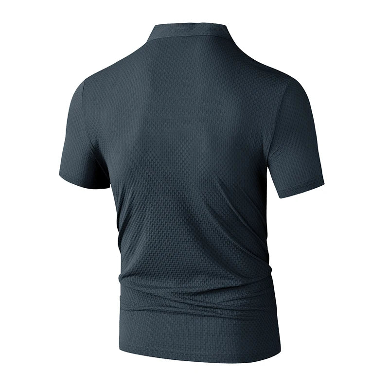 Herren Business Casual Kurzarm POLO Shirt Knochen Blume Einfarbig Atmungsaktiv Bequem Mode Sommer Vielseitig Top