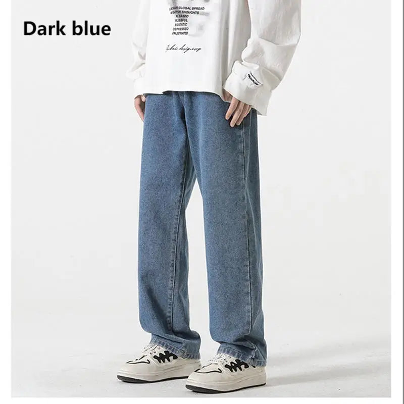Jeans für Herren im Frühjahr und Sommer 2022, neuer Stil, Trend, gerade, vielseitige Freizeithose, lockere Hose mit weitem Bein