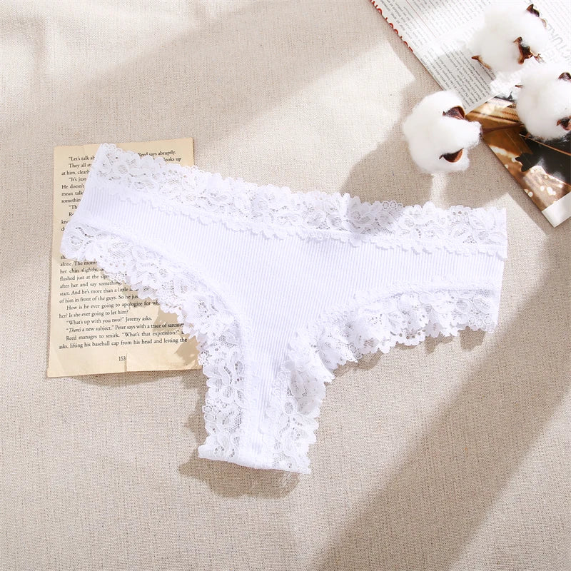 5 Teile/satz Frauen Baumwolle Höschen Floral Spitze Intime Unterwäsche Trendy Patchwork Spitze Slip Weibliche Weiche Unterhose Dessous S-XL
