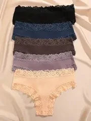 5 Teile/satz Frauen Baumwolle Höschen Floral Spitze Intime Unterwäsche Trendy Patchwork Spitze Slip Weibliche Weiche Unterhose Dessous S-XL