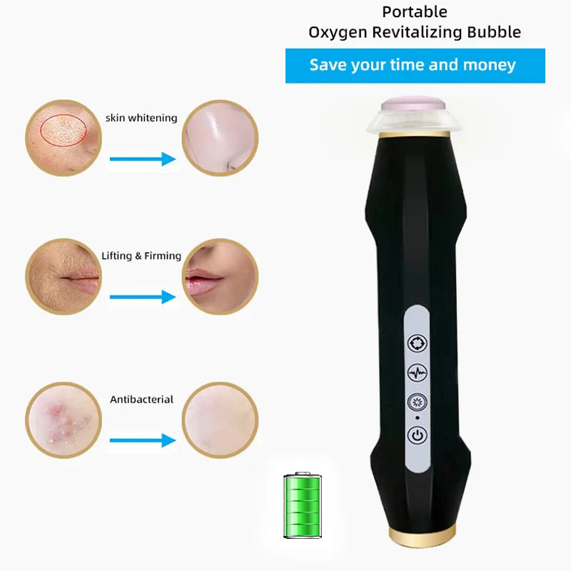 Neueste Handheld Wiederaufladbare CO2 Sauerstoff Blase Gerät Peeling Sauerstoff Gesichts Maschine Falten Entfernung Tragbare Schönheit Gerät