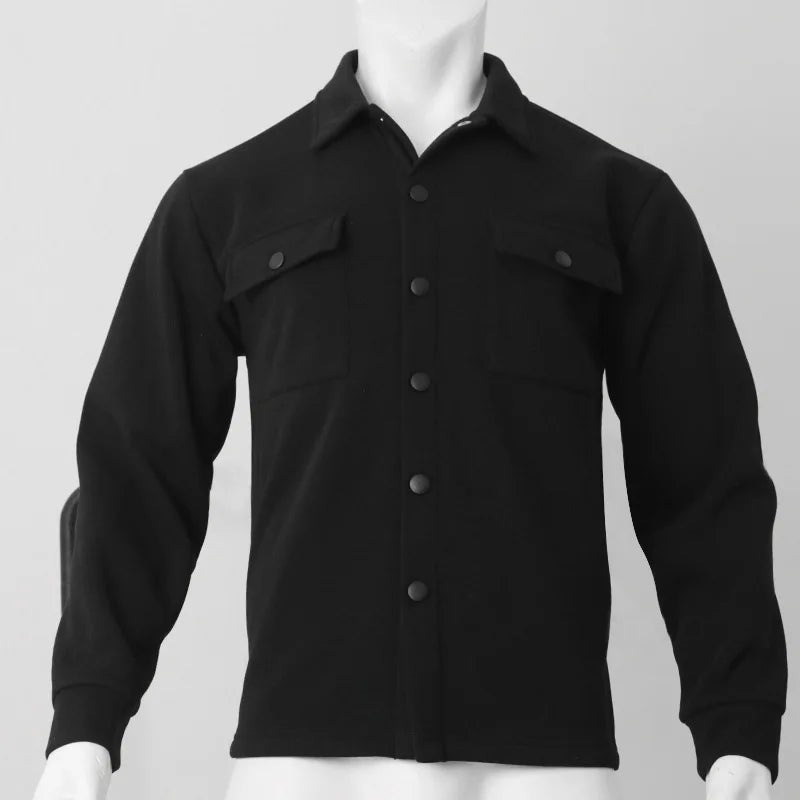 Winter European and American cross-border casual men's clothing fleece lapel European and American single-breasted slim jacket