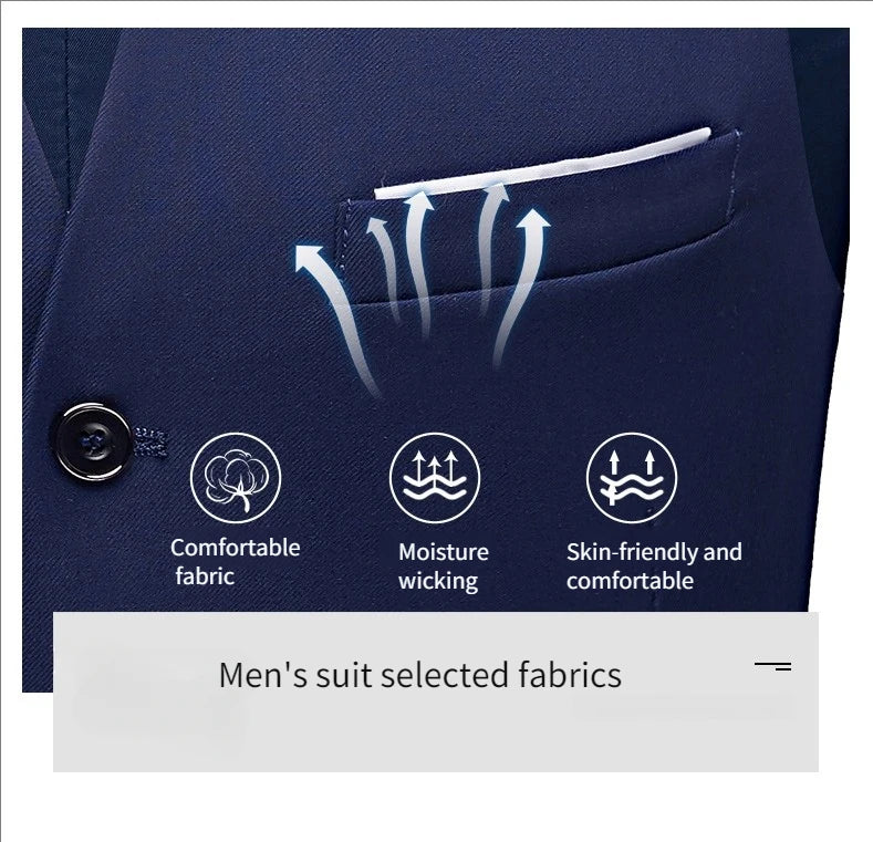 Hochzeitsanzüge für Männer, 3-teiliges Set, elegante Jacken, Weste, Hosen, Blazer, formelles Outfit, modisch, klassisch, komplettes 2024-Kostüm