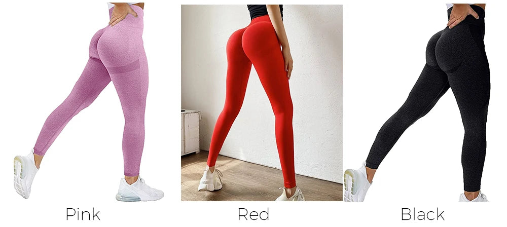 Frauen Nahtlose Workout Leggings Hohe Taille Push-Up-Leggings Damen Sexy Gym Legging Mode Schwarz Sport Leggings