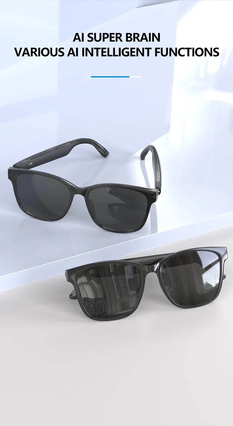 New AI Smart Glasses Intelligent Real-time Language Translator Bluetooth Wireless Headphone AI Chat Smart Sunglasses Men Wome