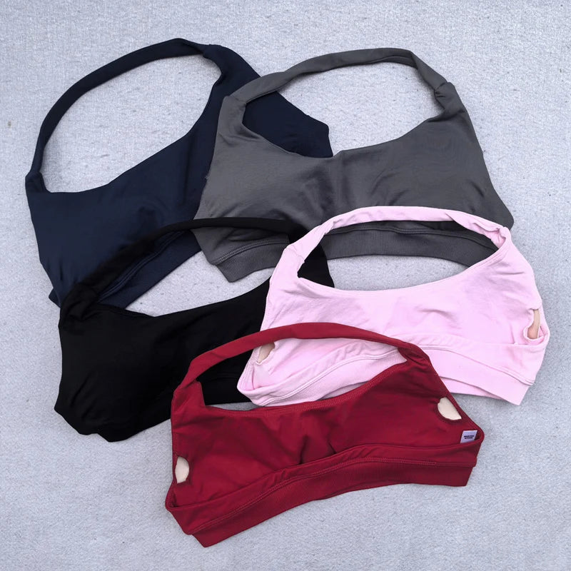 Shorts-Set, 2-teilig, nahtlos, Yoga-Set, Workout-Trainingsanzug, Damen-Halter, Sport-BH und niedrige Taille, Scrunch Bum, Gym-Shorts, Anzüge