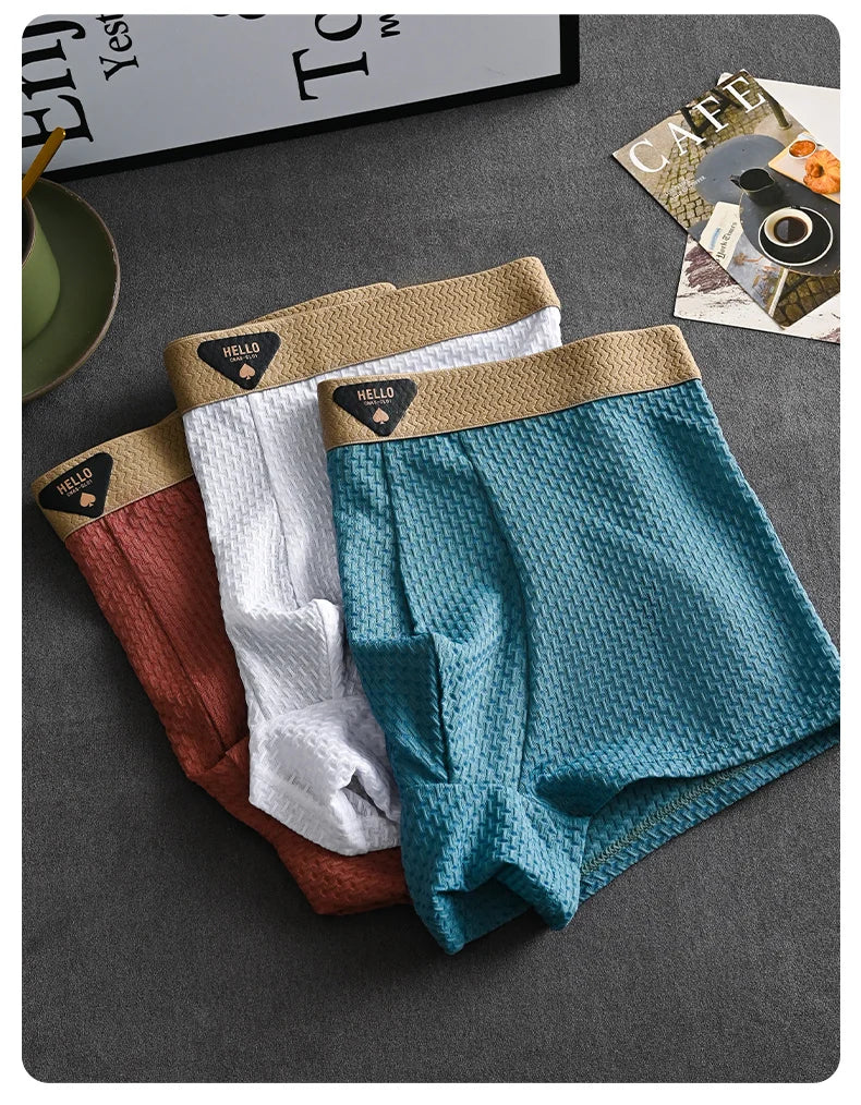 1/4 Stück Herren-Unterwäsche aus Eisseide, heiße Dessous, dünne Boxershorts, coole Unterhosen, atmungsaktive sexy Slips, U-förmige Shorts, Größen L-6XL