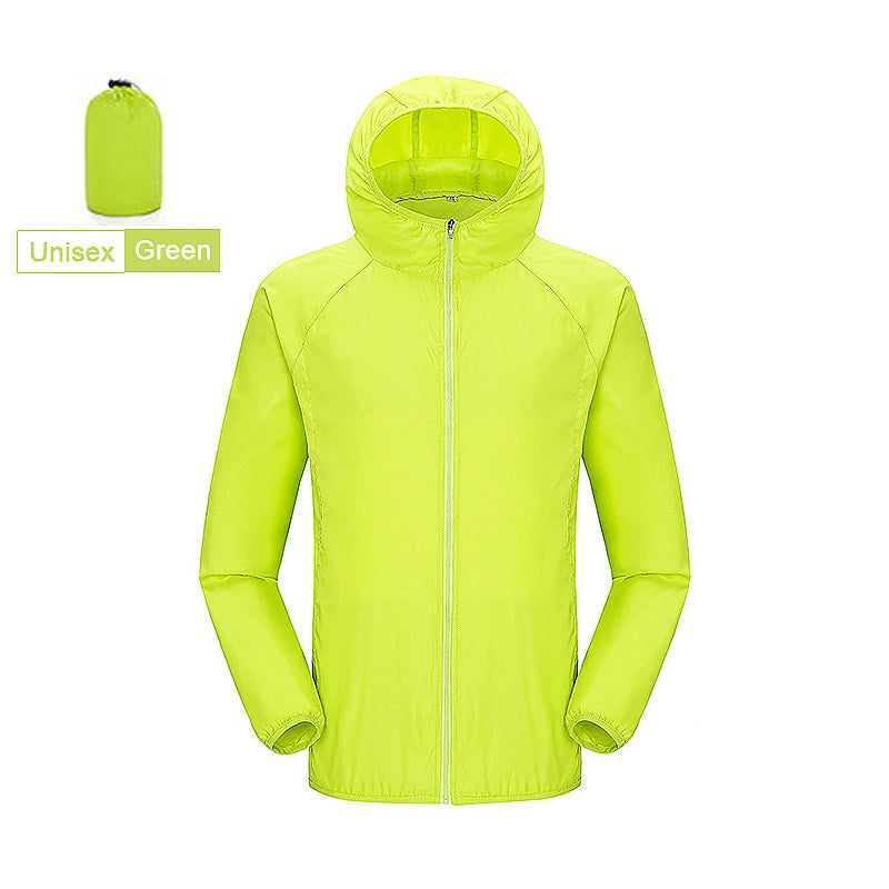JNLN Unisex Wanderjacke Herren Damen Wasserdicht Schnelltrocknend Camping Windjacke Outdoor Trekking Angeln Regenmantel Anti UV Kleidung