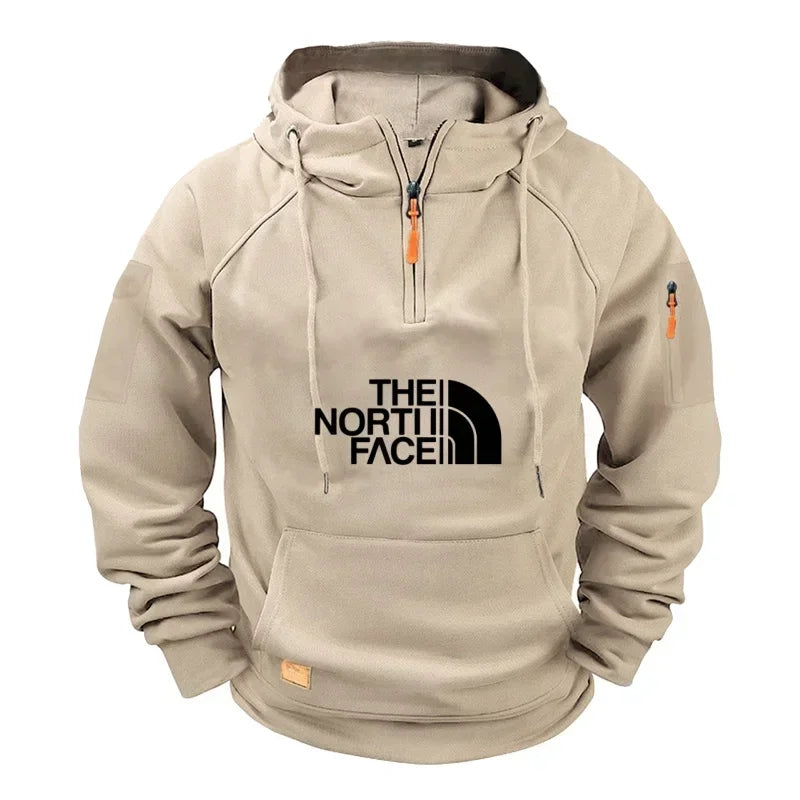 Lässiges Sport-Langarm-Sweatshirt für Herren mit Kapuze in großen Größen und modischer Fitness-Pullover für Herbst und Winter 2025
