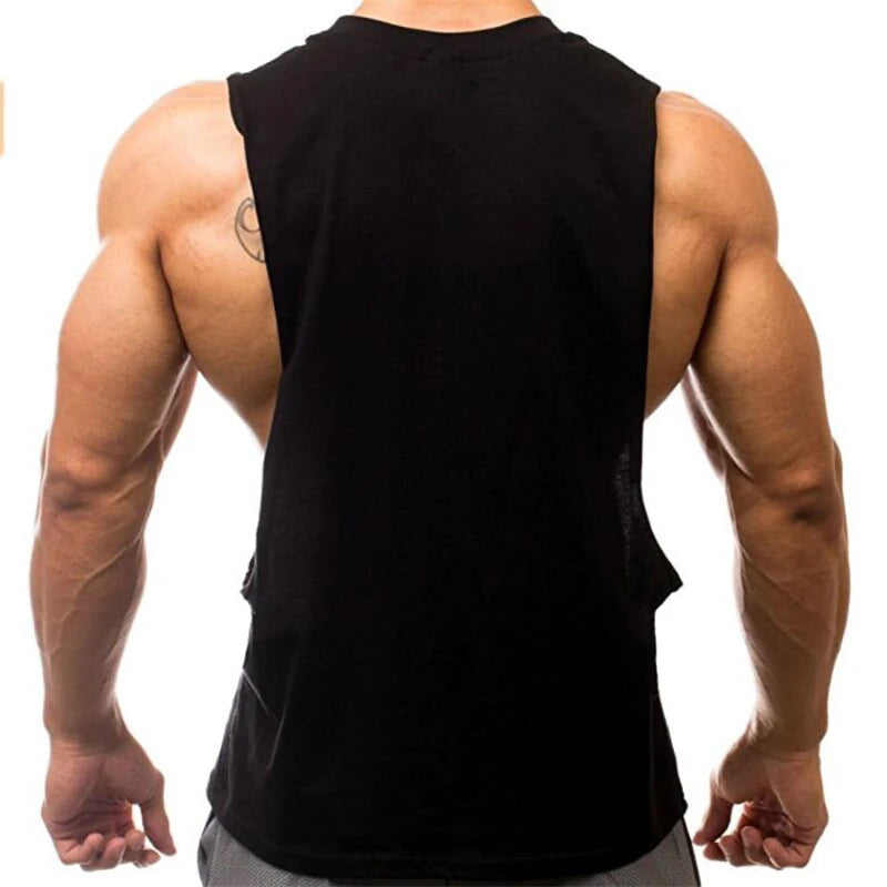 Gym Bodybuilding Tank Tops Herren Fitness Baumwolle Open Side Westen Muscle Workout Ärmellose Shirts Sommer Kühle Atmungsaktive Kleidung